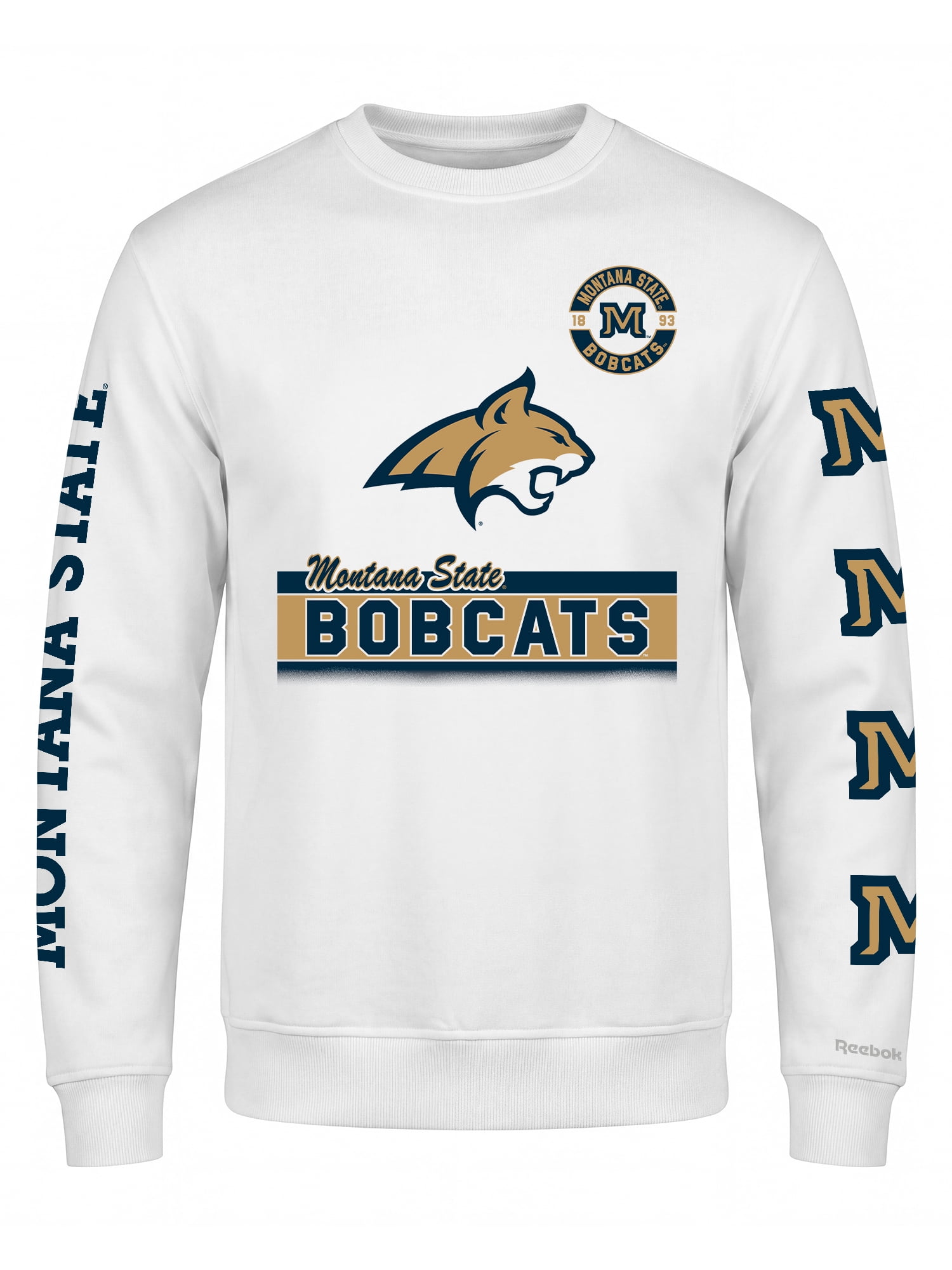 Montana State Bobcats Reebok Mens White Crew Sweatshirt