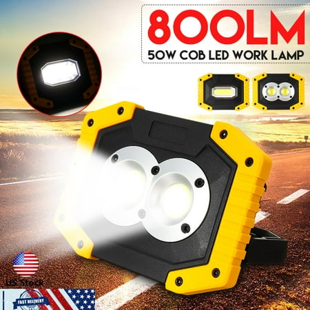 Rechargeable 50W COB LED Work Light Spotlight Portable LED Floodlight +