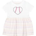 thumbnail image 3 of Inktastic Heart Shaped Baseball Girls Baby Dress, 3 of 5