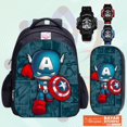 thumbnail image 1 of Paquete completo de bonos capitán américa mochila 5 en 1 Kindergarten escuela primaria bolsa para niños, 1 of 4
