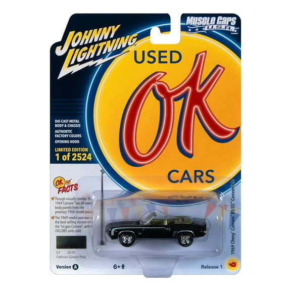 Johnny Lightning Jlmc032 Muscle Car Ver A 1969 Chevy Camaro Rs/Ss Green