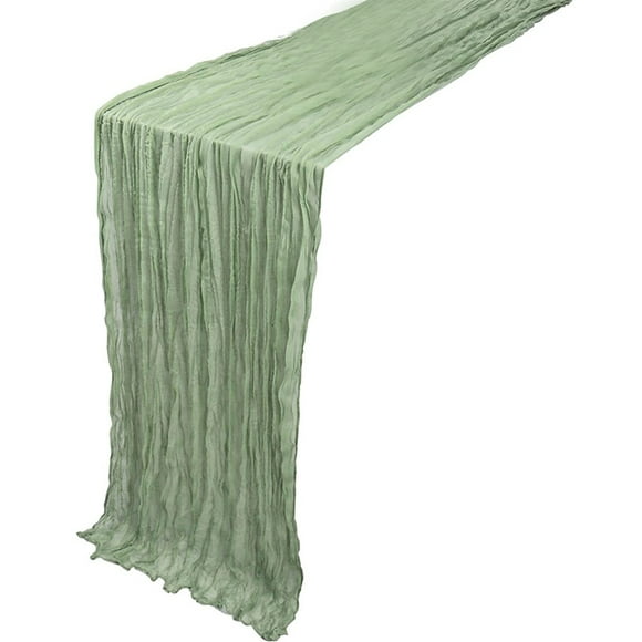 Table Runner Boho Gauze Cloth Table Runner Rustic Sheer Runner for Wedding Baby Shower Table Decorations 90X400cm