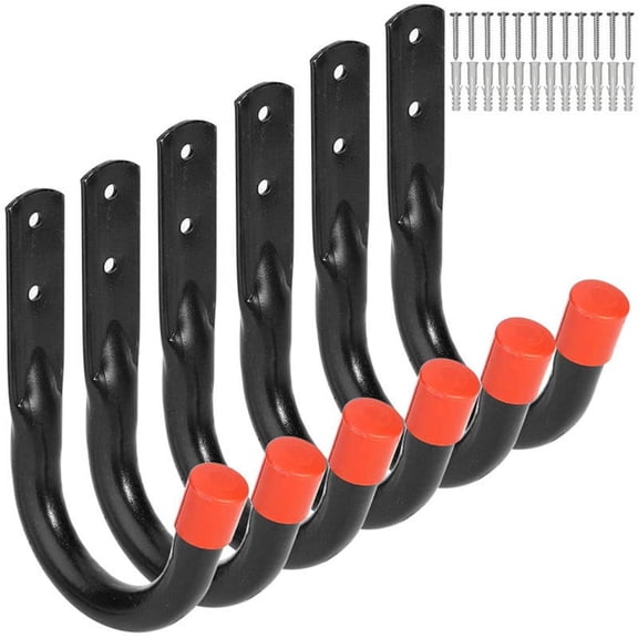 6 Pack Garage Hooks, Utility Hooks, Garage Hooks Heavy Duty Wall Hooks Heavy Duty Garage Storage Utility Hooks, (Small - 4 inch)