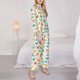 thumbnail image 3 of Balery Dinosaur Conjunto de Pijama con Estampado para Mujer, Conjunto de Dos Piezas con Manga Larga, Ropa de Dormir Suave con Bolsillos, Pijamas Cómodos-Large, 3 of 7