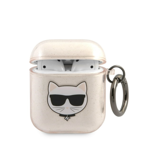 Funda Case Para Airpods Con Brillos Dorados Choupette Forward Coleccion Karl