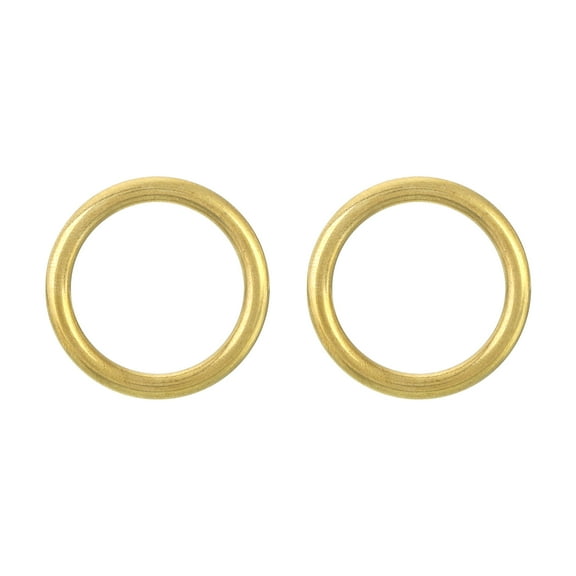 Uxcell 2Pack O Ring Buckle 25mm/0.98", Brass Seamless Welded Circle Loop 4mm Thickness for Luggage Webbing Craft DIY