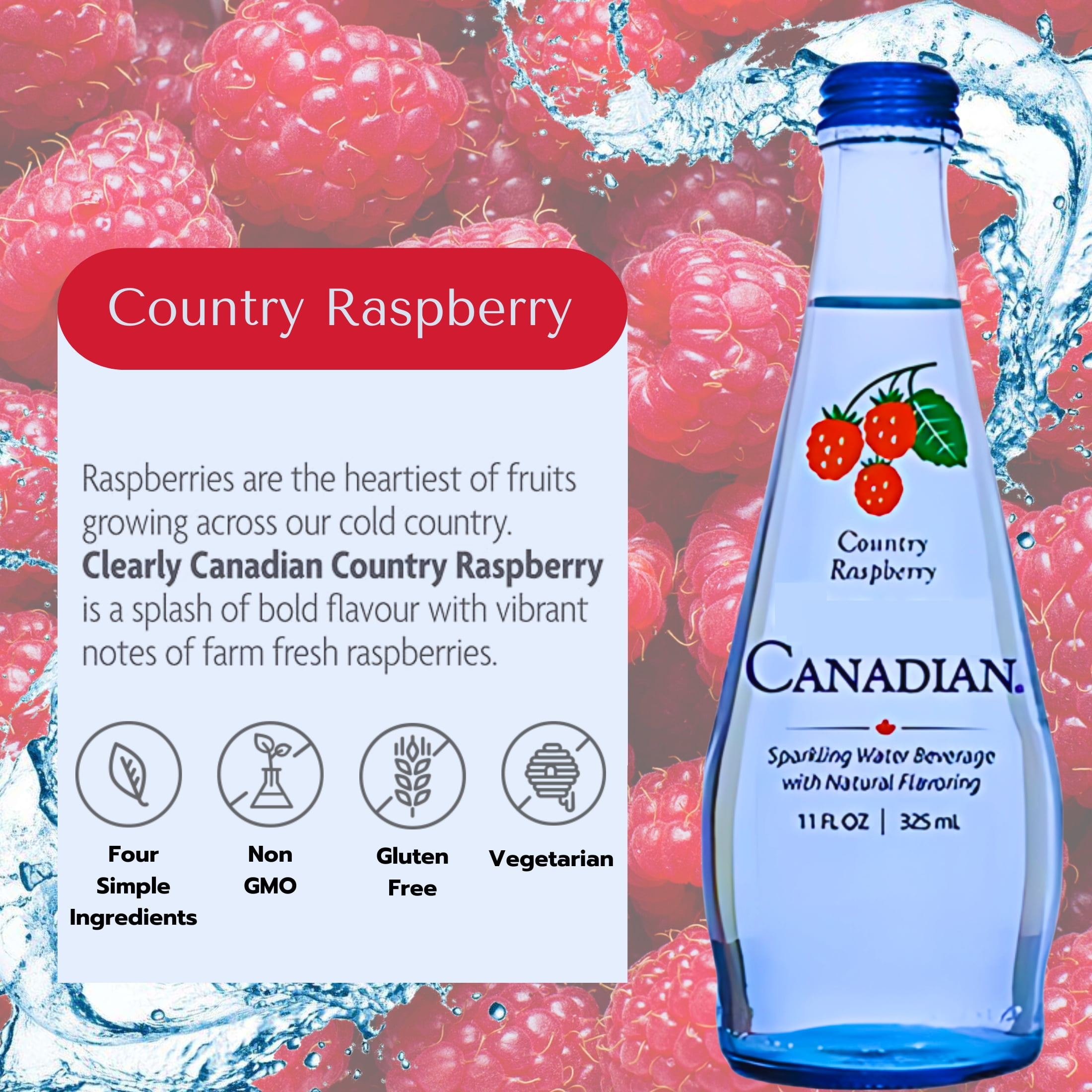 (12) Canadian Sparkling Water Beverage, 11 Floz Variety Pack FLAVOR MAY VARY Summer Strawberry  Wild Cherry Orchard Peach Mountain Blackberry Country Raspberry Fruit Flavored Party Drinks Cocktail