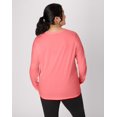 thumbnail image 2 of Hanes Women's Long Sleeve Scoop-Neck Cotton T-Shirt (Plus Size) Briny Pink 2X, 2 of 5