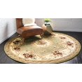 thumbnail image 4 of Unique Loom Tapis Motif Médaillon Versailles 6' x 6' Rond Vert/ivoire, 4 of 10