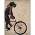 thumbnail image 2 of Fab Funky 12x14 Gold Ornate Wood Framed with Double Matting Museum Art Print Titled - Schnauzer on Bicycle, Black, 2 of 4