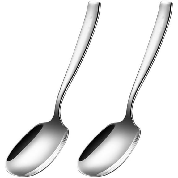 X-Large Buffet Serving Spoons, Heavy Duty Square Head 316L Stainless Steel, 2 Pack