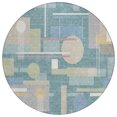 thumbnail image 2 of Addison Rugs Chantille Indoor/Outdoor Transitional Geometric Teal Machine Washable Round Rug, 8' x 8', 2 of 8