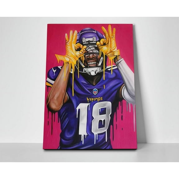 Justin Jefferson Vikings Poster or Wrapped Canvas