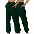 thumbnail image 2 of 2PC Sweatpants for Women Fashion Joggers Sports Pants Casual Solid Color Elastic Waist Pants Loose Home Sweatpants, 2 of 5
