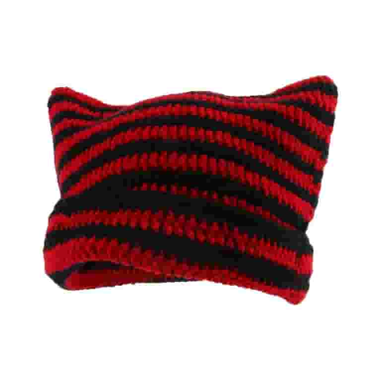 数量は多い Hat Crochet Ear Cat Knitted Handmade Slouchy Headwear Cap Clothing