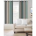 thumbnail image 2 of Teal Blue Striped Blackout Curtains for Bedroom/Living Room, Thermal Insulated Kitchen Curtains, Farmhouse Stripes Modern Abstract Art Grommet Darkening Window Treatment Drapes 52"x72"x2, 2 of 8