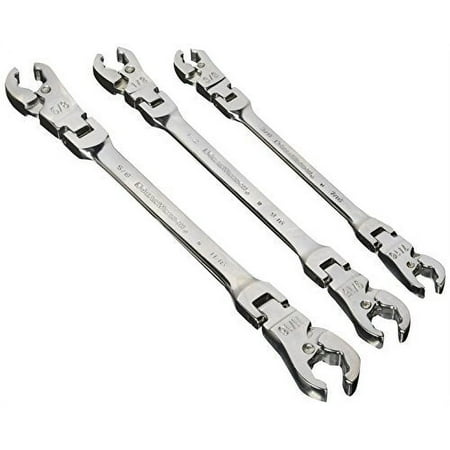 GEARWRENCH 3 Pc. Ratcheting Flex Head Flare Nut Wrench Set SAE