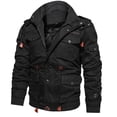 thumbnail image 2 of Men's Plush Thickened Midi Washed Cotton Jacket Cotton Jacket Plus-size Loose Coat Hooded Detachable, 2 of 3