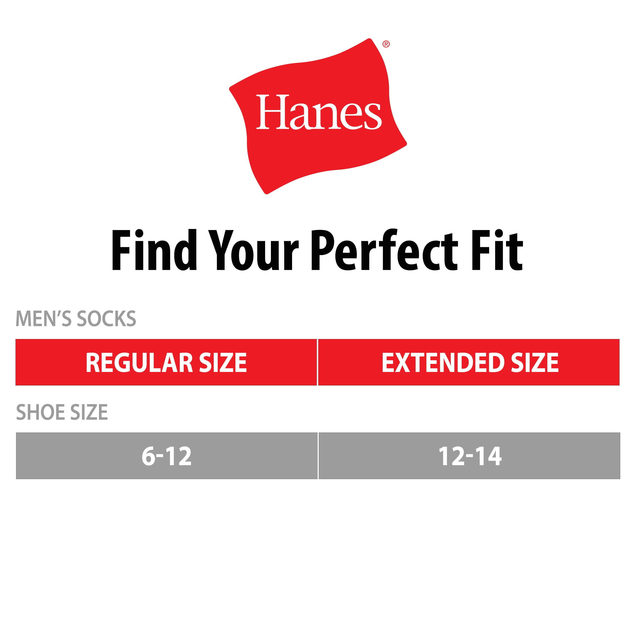 Hanes Men's Extra Comfortable Durable Heel and Toe Ankle Socks, 6-12, 7 Pack, White