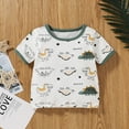 thumbnail image 2 of Kmbangi Children Dinosaur Print Clothes Set, Ribbed T-shirt+Short Pants, 2 of 9