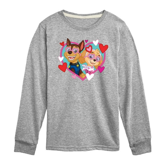 Paw Patrol - Chase Sky Hearts - Toddler And Youth Long Sleeve Graphic T-Shirt
