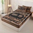 thumbnail image 2 of catabedysis Rustic Camping Zipper Full Size Comforter Sets with Fitted Sheet and 2 Pillowcases,Sweet Camper Print Zipper Bedding Set For Boys,Natural Wood Tone,Black Reversible,4-Piece, 2 of 7