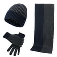 thumbnail image 2 of Aueoeo Winter Hats Scarf Gloves For Men Color Match Three Pack Scaves and Beanie Hat Themal Glove Set For Men Women, 2 of 3