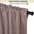 thumbnail image 4 of Faux Linen Full Blackout Curtains for Livingroom Bedroom , With Free 20 Ring Clips,2 Panels Set - LightCoral, W50 X L108, 4 of 7