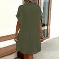 thumbnail image 5 of Horkkom Casual Dresses for Women Summer V Neck Short Sleeve Mini Dresses Solid Color Loose Tshirt Dress with Pockets S, 5 of 7