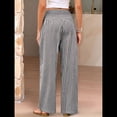 thumbnail image 4 of Pantalones Palazzo de Cuadros para Mujer, Pantalones de Pijama de Cintura Alta y Pierna , Pantalones Casuales Bonitos con Bolsillos Negro S, 4 of 9