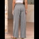 thumbnail image 4 of Pantalones Palazzo de Cuadros para Mujer, Pantalones de Pijama de Cintura Alta y Pierna , Pantalones Casuales Bonitos con Bolsillos Negro M, 4 of 9