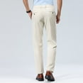 thumbnail image 4 of BXINGOHAI Men'S Flat Front Dress Pants Slim Fit Business Casual Dress Pants Breathable Cotton Solid Long Pants With Pocket Comfy Button Zipper Trousers Today Sales Yellow,S, 4 of 5