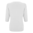 thumbnail image 6 of Bibifish Womens Sweaters Breathable Openwork Three Quarter Sleeve Sweaters Solid Color Round Neck Sweaters Soft Lightweight Sweaters, 6 of 6