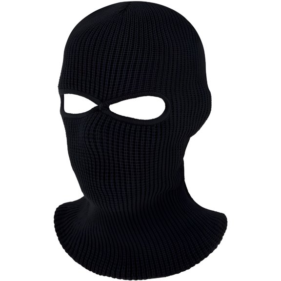 TELOLY 2026 New 2-Hole Knitted Full Face Cover Ski Neck Gaiter,Winter Balaclava Warm Knit Beanie for Outdoor Sports (Black) for Skiing,Snowboarding,Hiking,Cycling,Running