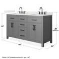 thumbnail image 4 of Beckett 60" Dark Gray Double Vanity & Giotto Quartz Top (3-Hole) & Black Trim, 4 of 5