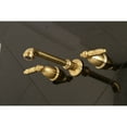 thumbnail image 3 of Kingston Brass KS7027GL Georgian Two-Handle Wall Mount Roman Tub Faucet, Brushed Brass, 3 of 8