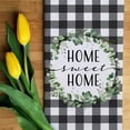 thumbnail image 5 of SPXUBZ Black and White Buffalo Plaid Green Eucalyptus Kitchen Drying Towels for Kitchen Set of 2, 5 of 5