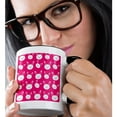 thumbnail image 2 of 3drose, White and Pink Bunny Pattern, 11oz Two-tone Black Mug, 2 of 6