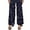 Navy Blue, variant on Women's Pants Elegant Striped Straight Leg Black Petite XXS (0)