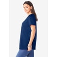 thumbnail image 3 of Roaman's Women's Plus Size Cotton Ultimate V-Neck Tee, 3 of 6