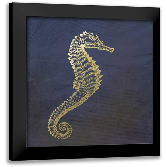 Murdock, Ramona 12x12 Black Modern Framed Museum Art Print Titled - Golden Seahorse