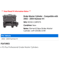 thumbnail image 2 of Brake Master Cylinder - Compatible with 2002 - 2004 Hummer H1 2003, 2 of 2