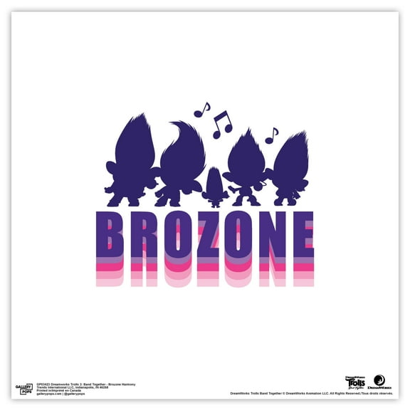 Gallery Pops Trolls Band Together - Brozone Harmony Wall Art, Unframed Version, 12" x 12"