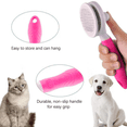 thumbnail image 4 of Self Cleaning Slicker Brush,Dog Brush & Cat Brush with Massage Particles,Removes Loose hair & Tangles,Skin Friendly & Promote Circulation With Flea Comb, 4 of 6