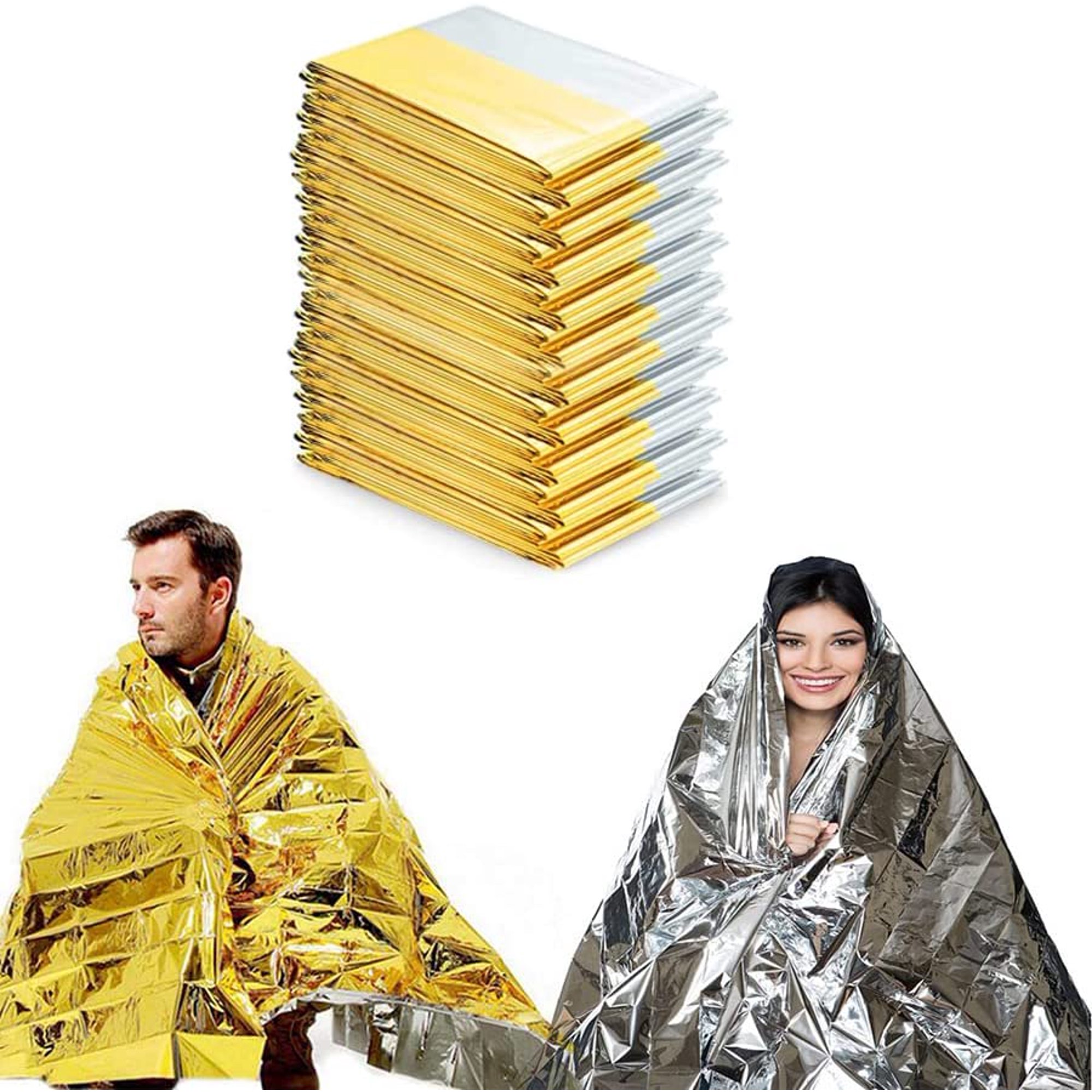 ISOP Rescue Blanket Gold u0026 Silver | 11 Units Large Size 82 x 63 in |  Emergency Thermal Blankets Survival Reflective Thermal First Aid | Warmth  Retaining Blanket - Walmart.com