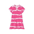thumbnail image 5 of CCRFTGI Polo Dresses for Kids Girls Size 6-7 Short Sleeve Uniform Casual Striped Pleated Flare Skater Polo Dresses Back To School Summer Button-Down Collar Picque Polo Dress Hot Pink 5-6 Years, 5 of 5