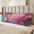 thumbnail image 2 of Rateoe Long Body Pillow Cover, 20x54 Inches Body Pillow Cases, Soft Brushed Microfiber Zipper Design, Pink Parrot Tropical Blossoms -Pillows Not Included, 2 of 7