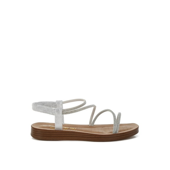 London Rag Ridayne Rhinestones Embellished Strappy Womens Flats