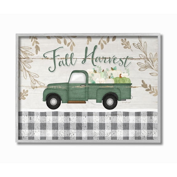 Stupell Industries Fall Harvest Phrase with Farm Truck Accent Designed by Jennifer Pugh