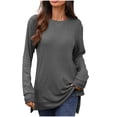 thumbnail image 2 of DAFPZW Womens Tunic Tops Long Sleeve Tee Shirt Loose Fit Blouses Dressy Casual Tshirts Shirt Fall Clothes Trendy Outfits, 2 of 7